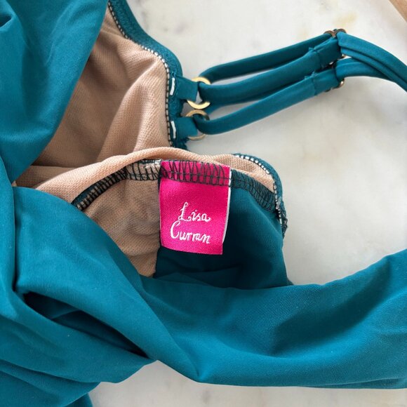 Lisa Curran Teal Blue One Piece Swimsuit - NWT - Picture 8 of 11